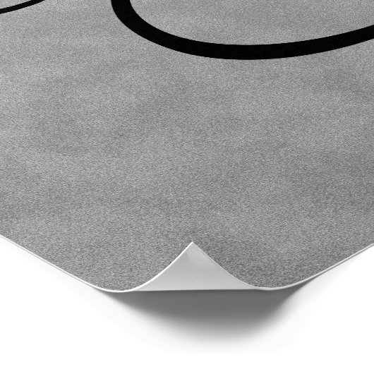 Letter T, Gothic Monogram Black Poster (Ecke)