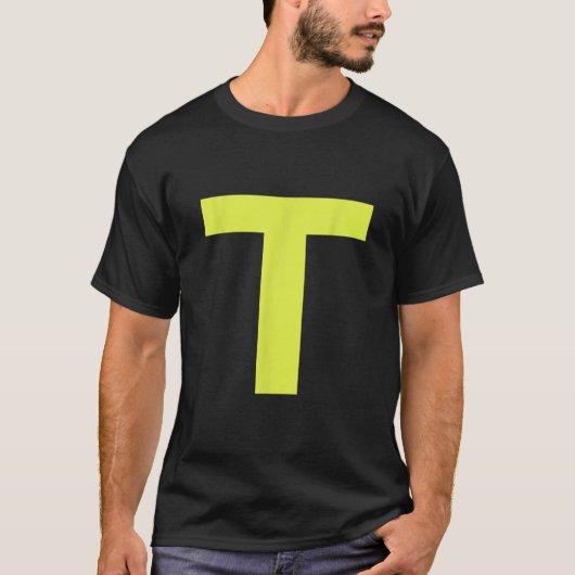 Letter T in Yellow on Green Costume Halloween Part T-Shirt (Vorderseite)