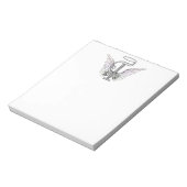 Letter T Initial Monogram mit Angel Wings & Halo Notizblock (Rotiert)