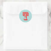 Letter-T-Karneval-Monogramm-Anfangsvorzug Runder Aufkleber (Tasche)