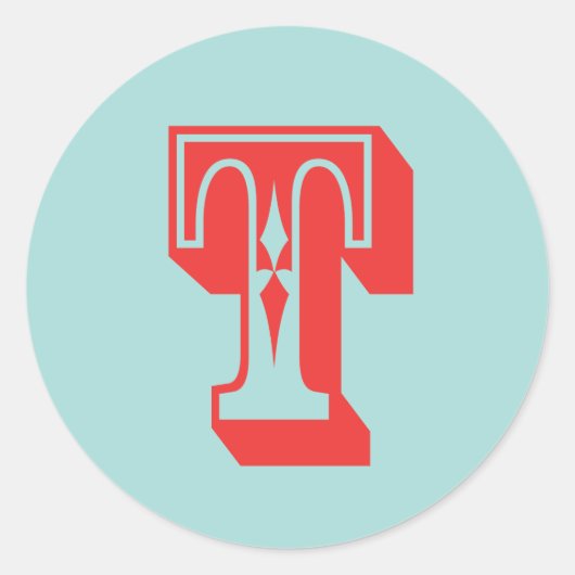 Letter-T-Karneval-Monogramm-Anfangsvorzug Runder Aufkleber (Vorderseite)