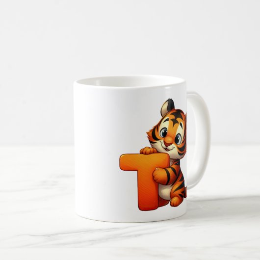 Letter T like Tiger Classic Tasse, 325 ml Kaffeetasse (VorderseiteRechts)