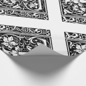 Letter T Mittelalterliches Monogramm Art Nouveau Geschenkpapier (Ecke)