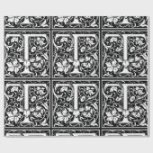 Letter T Mittelalterliches Monogramm Art Nouveau Geschenkpapier (Flach)