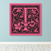 Letter T Mittelalterliches Monogramm Art Nouveau Leinwanddruck (Insitu (Holzboden))