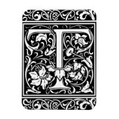 Letter T Mittelalterliches Monogramm Art Nouveau Magnet (Vertikal)