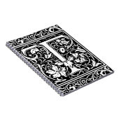 Letter T Mittelalterliches Monogramm Art Nouveau Notizblock (Rechte Seite)