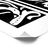 Letter T Mittelalterliches Monogramm Art Nouveau Poster (Ecke)