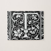 Letter T Mittelalterliches Monogramm Art Nouveau Puzzle (Horizontal)