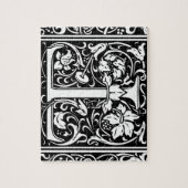 Letter T Mittelalterliches Monogramm Art Nouveau Puzzle (Vertikal)