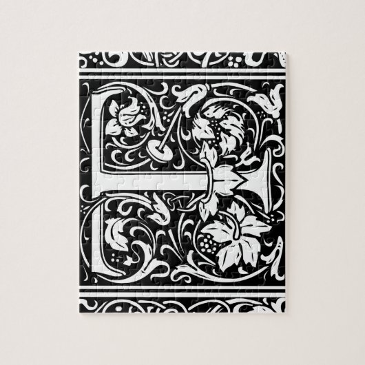 Letter T Mittelalterliches Monogramm Art Nouveau Puzzle (Vertikal)
