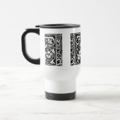 Letter T Mittelalterliches Monogramm Art Nouveau Reisebecher (Links)