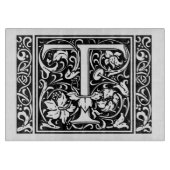 Letter T Mittelalterliches Monogramm Art Nouveau Schneidebrett (Vorderseite)