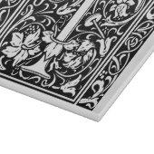 Letter T Mittelalterliches Monogramm Art Nouveau Schneidebrett (Ecke)