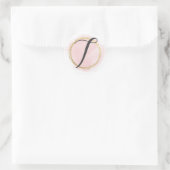 Letter T Monogram Blush Pink Aquarell Gold Chic Runder Aufkleber (Tasche)