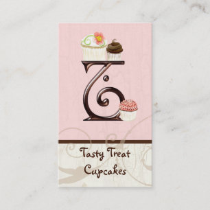 Letter T Monogram Dessert Bakery Business Cards Visitenkarte