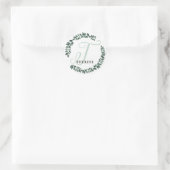 Letter T Monogram Individuelle Name Minimalistisch Runder Aufkleber (Tasche)
