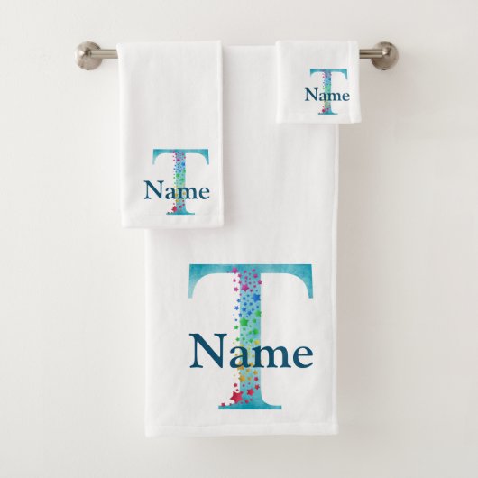 Letter T Monogram Initial Bath Gift Set (Insitu)