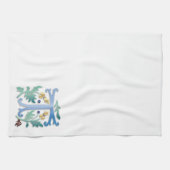 Letter T Monogram-Lilie Handtuch (Horizontal)