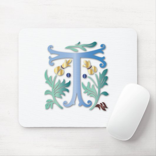 Letter T Monogram Mousepad (Mit Mouse)