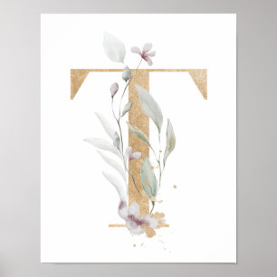 Letter T Monogram Poster