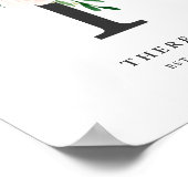 Letter T Monogram Watercolor Peach Florals Kinderz Poster (Ecke)