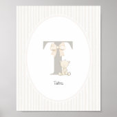 Letter T Nursery Wall Art - Custom Baby Name Print Poster (Vorne)