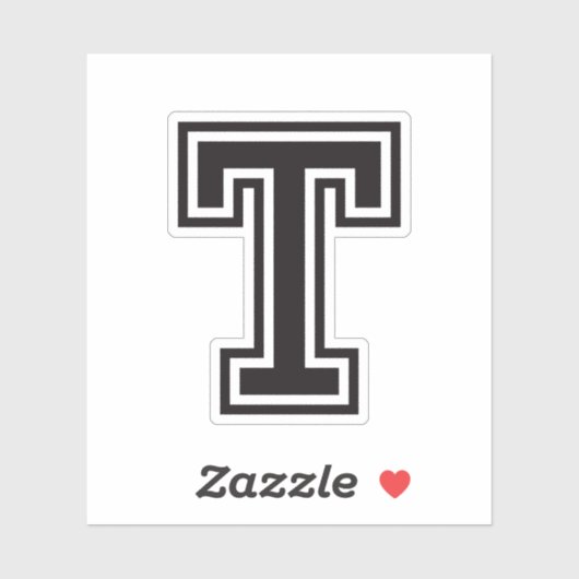Letter T sporty Uni Schriftart Alphabet Aufkleber (Blatt)