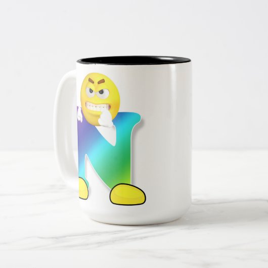 Letter-Tasse Zweifarbige Tasse (Vorderseite Links)