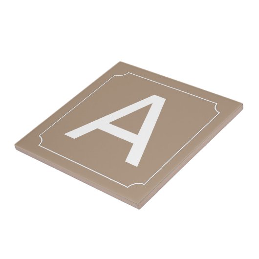 Letter Tile - Beige mit Rahmen Fliese (Seite)