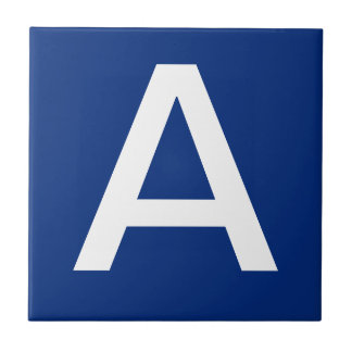 Letter Tiles Blue White Fliese