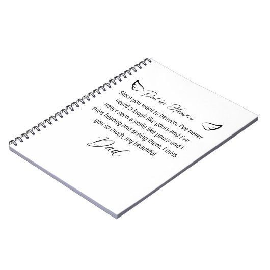 Letter to my dad in heaven notizblock (Linke Seite)