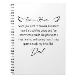 Letter to my dad in heaven notizblock
