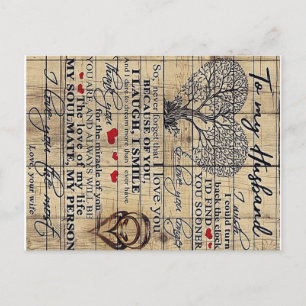 Letter To My Husband, Cute Family Decor Postkarte