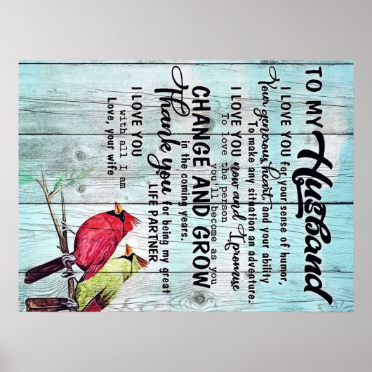 Letter To My Husband, Cute Family Gift Poster (Vorne)