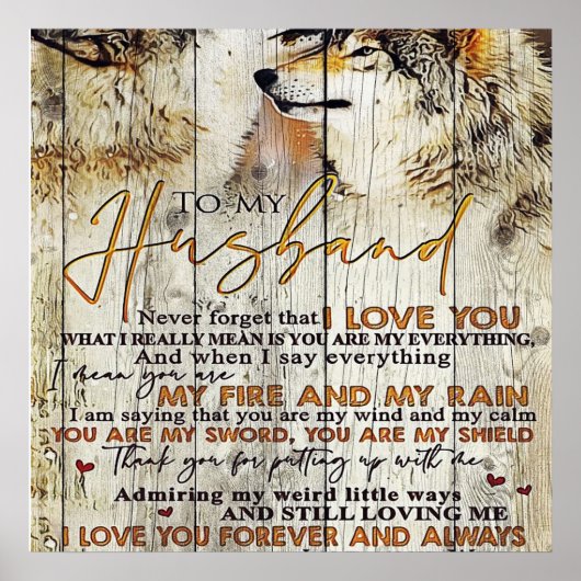 Letter To My Husband , Lovely Quotes Gift Poster (Vorne)