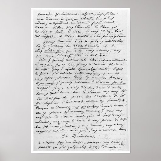 Letter to Richard Wagner  17th February 1860 Poster (Vorne)