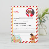 Letter To santa Kids Christmas Wunschkarte Einladung (Stehend Vorderseite)