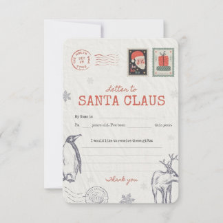 🎅Letter to Santa | Printable Christmas Wish List Einladung