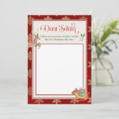 Letter to Santa Template. Bildvorlage gezeichnet Einladung (Stehend Vorderseite)