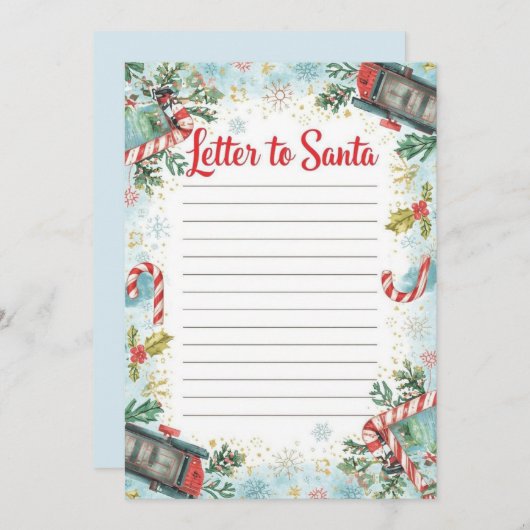 Letter to Santa Template for Boys | North Pole Einladung (Vorne/Hinten)