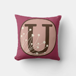 Letter U Alphabet Kissen in Weinkultur