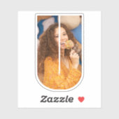 Letter U Alphabet & Photo Custom-Cut Vinyl Sticker (Blatt)