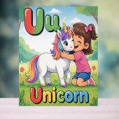 Letter U Alphabet Poster – U is for Unicorn – Cute (Neutral)