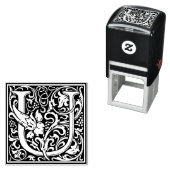 Letter U art nouveau schwarz-weiß Tile Permastempel (Beispiel)