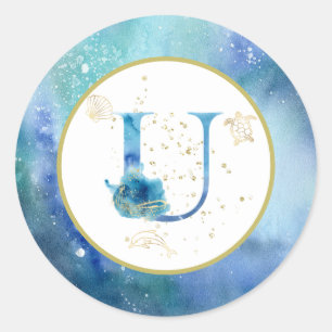 *~* LETTER U - Aufkleber für Nautical Beach Envelo