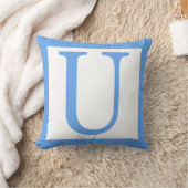 Letter U Baby Blue Border Kissen (Decke)