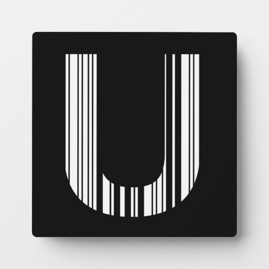 LETTER U BAR CODE Erstes erstes Barcode-Muster Fotoplatte (Vorderseite)