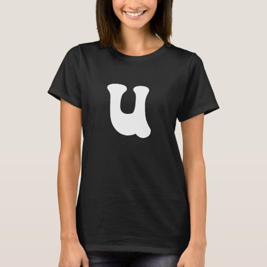 Letter U Capital Alphabet Team Groups Costume Matc T-Shirt (Vorderseite)