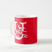 Letter U Christmas Monogram Initial Name Red Kaffeetasse (Vorderseite Links)